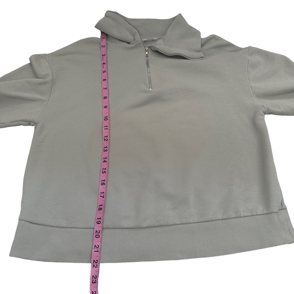 MNG | Collared 1/4 Zip Sweatshirt Size S Pale Green - Picture 11 of 11